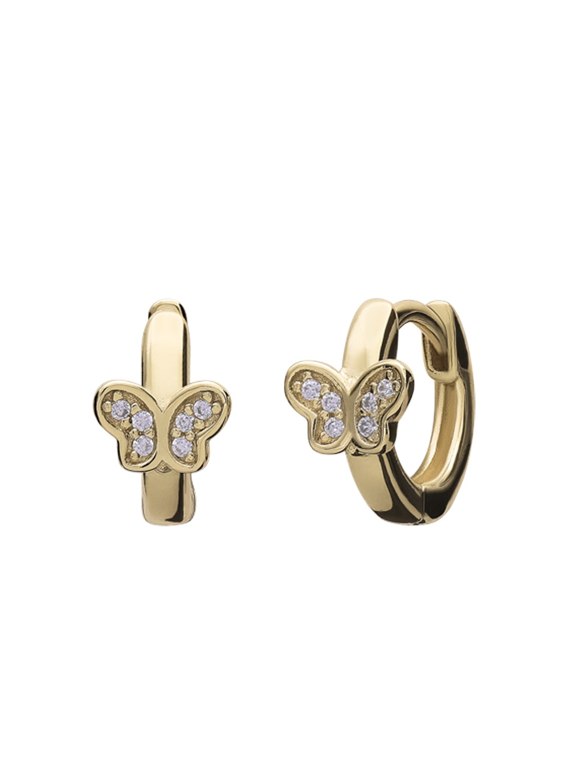 Lucardi Ohrringe 'Einfach' in Gold: Vorderseite