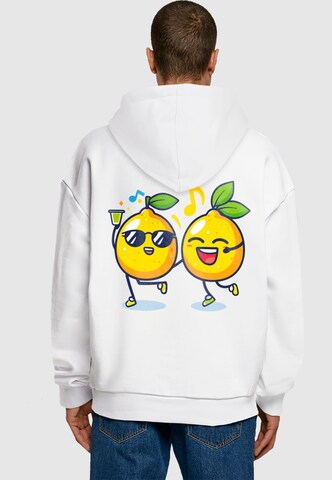 Merchcode Sweatshirt 'Lemon Party' in Wit: voorkant