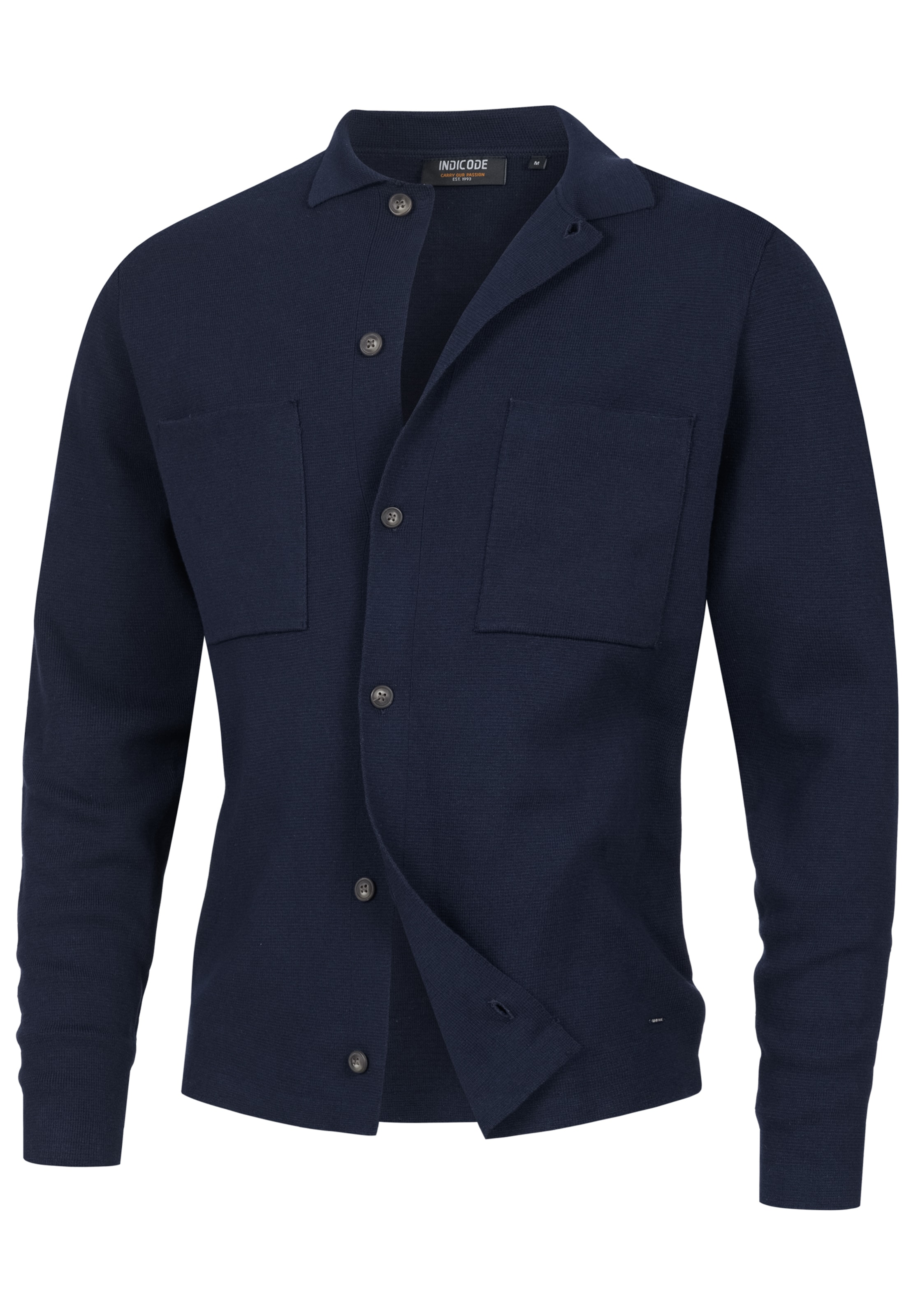 INDICODE JEANS Knit cardigan 'Bellino' in Blue: front
