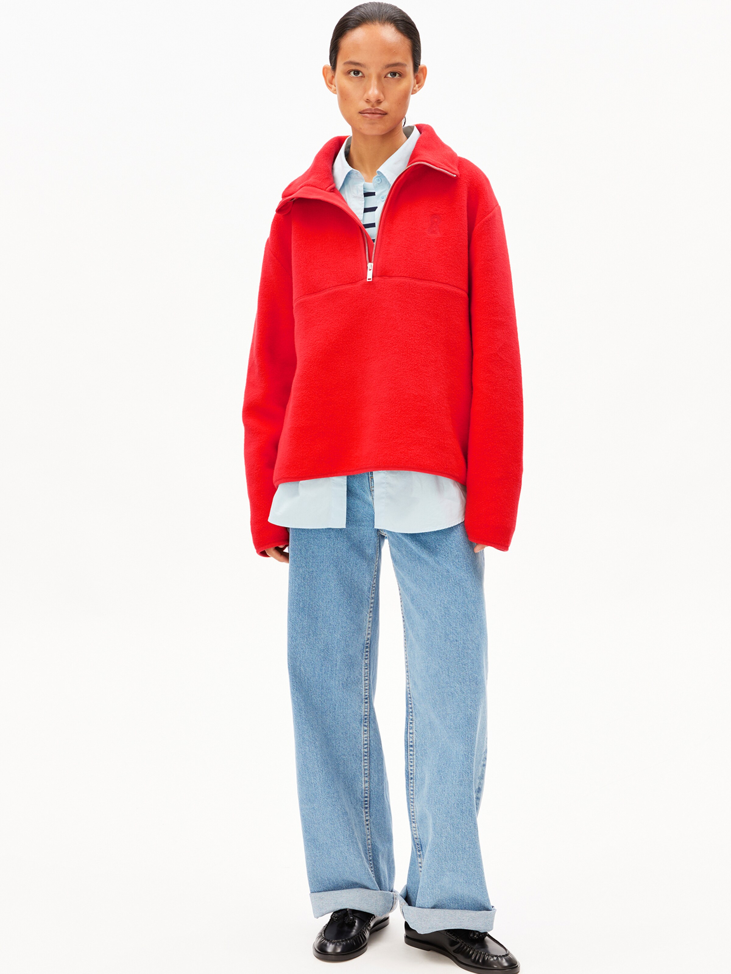 ARMEDANGELS Pullover HAARLEENAA COTTON FLEECE in Rot: Vorderseite