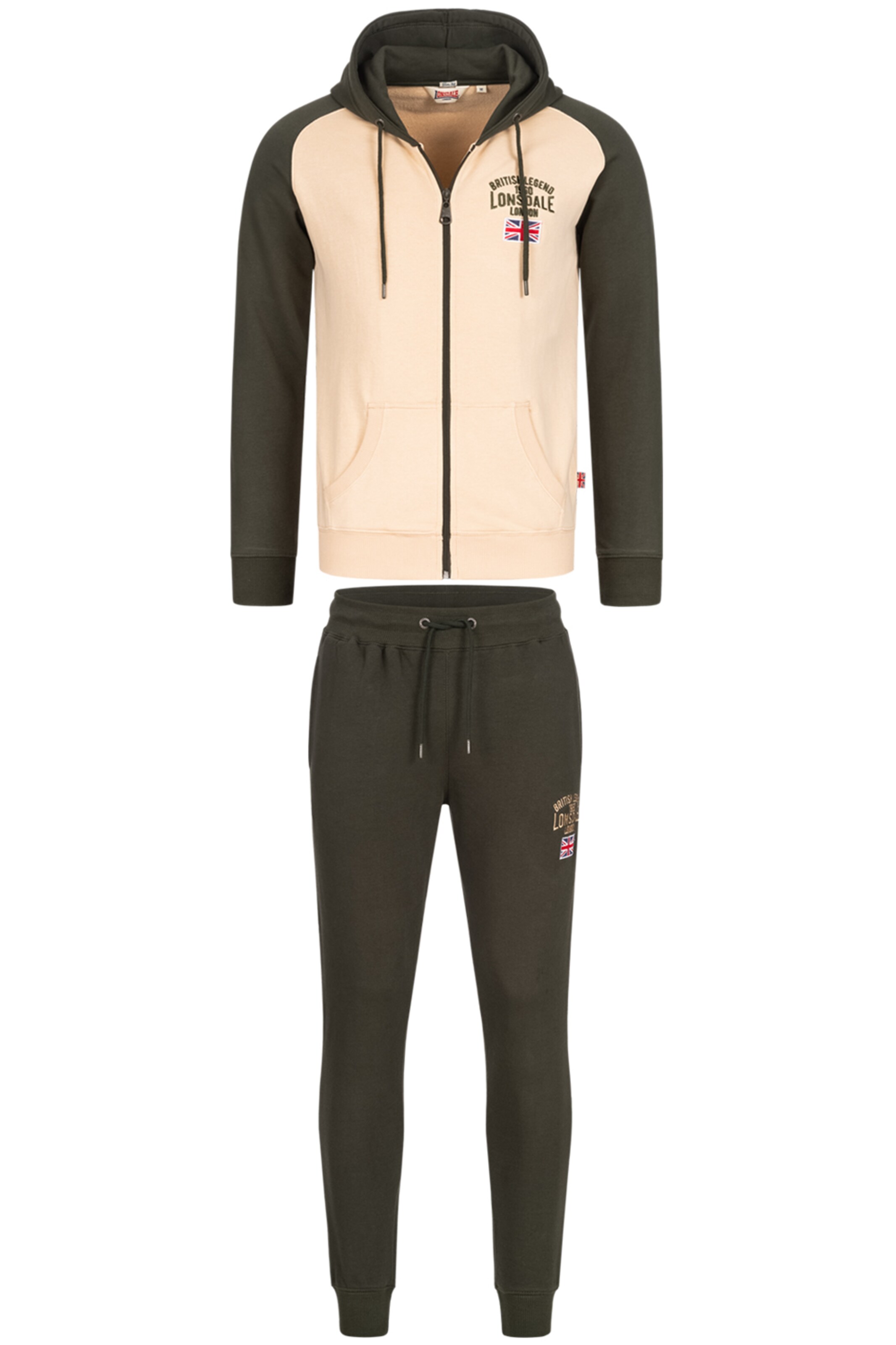 LONSDALE Jogging ruhák 'STRETTON' - zöld: elől