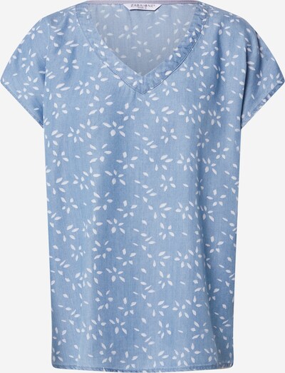 ZABAIONE Bluse 'Davina' in rauchblau / weiß, Produktansicht