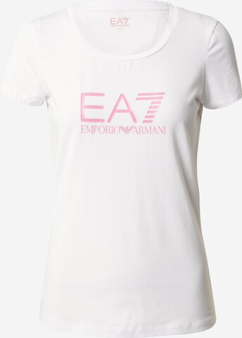 T-shirt EA7 Emporio Armani en blanc : devant