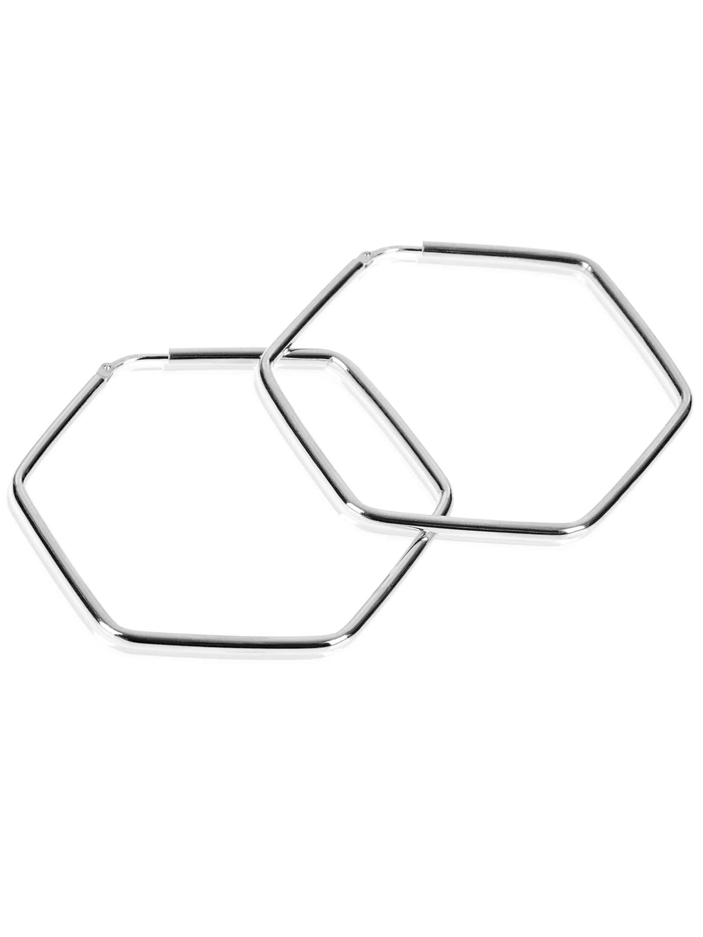 modabilé Ohrringe 'HEXAGON Klassisch'‌‌‌‌‌‌ in Silber: Vorderseite