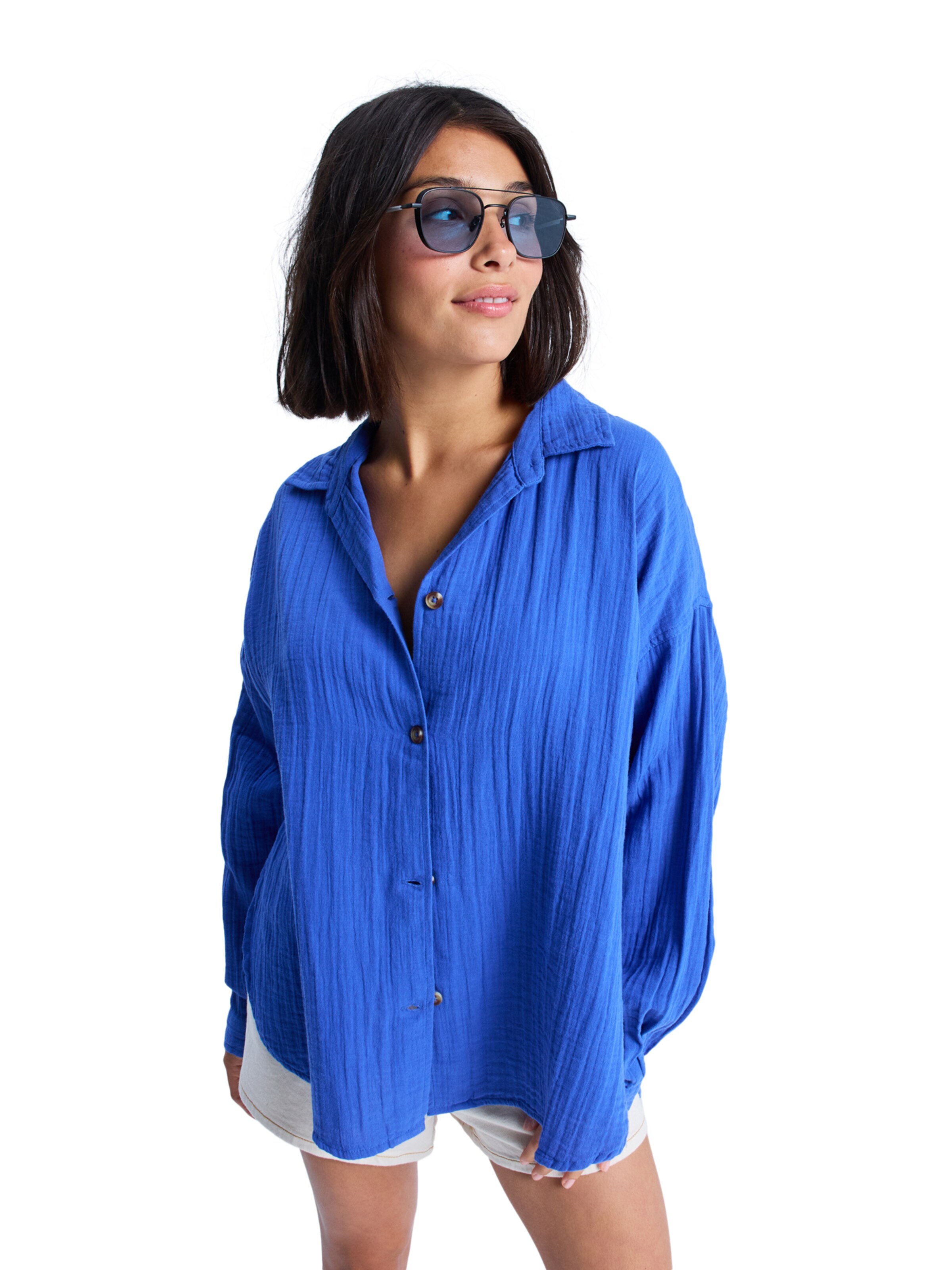 ROXY Bluse 'Morning Time' in Blau: Vorderseite