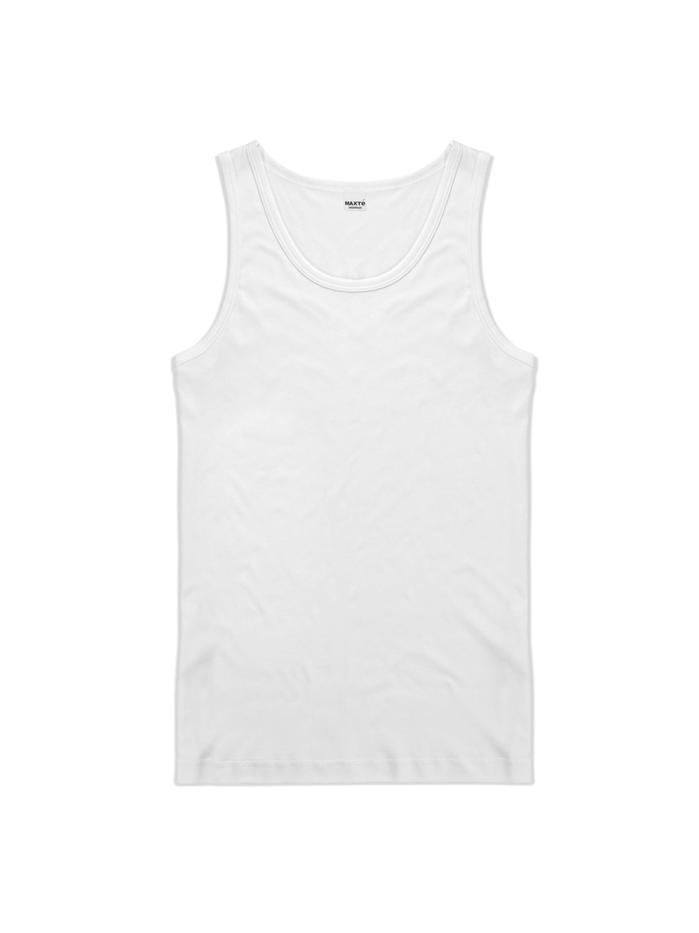 Maxte Undershirt 'BASIC MAX Ärmelloses Trägerhemd 5er Pack' in White