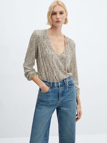 MANGO Blus 'POMELO' i beige: framsida