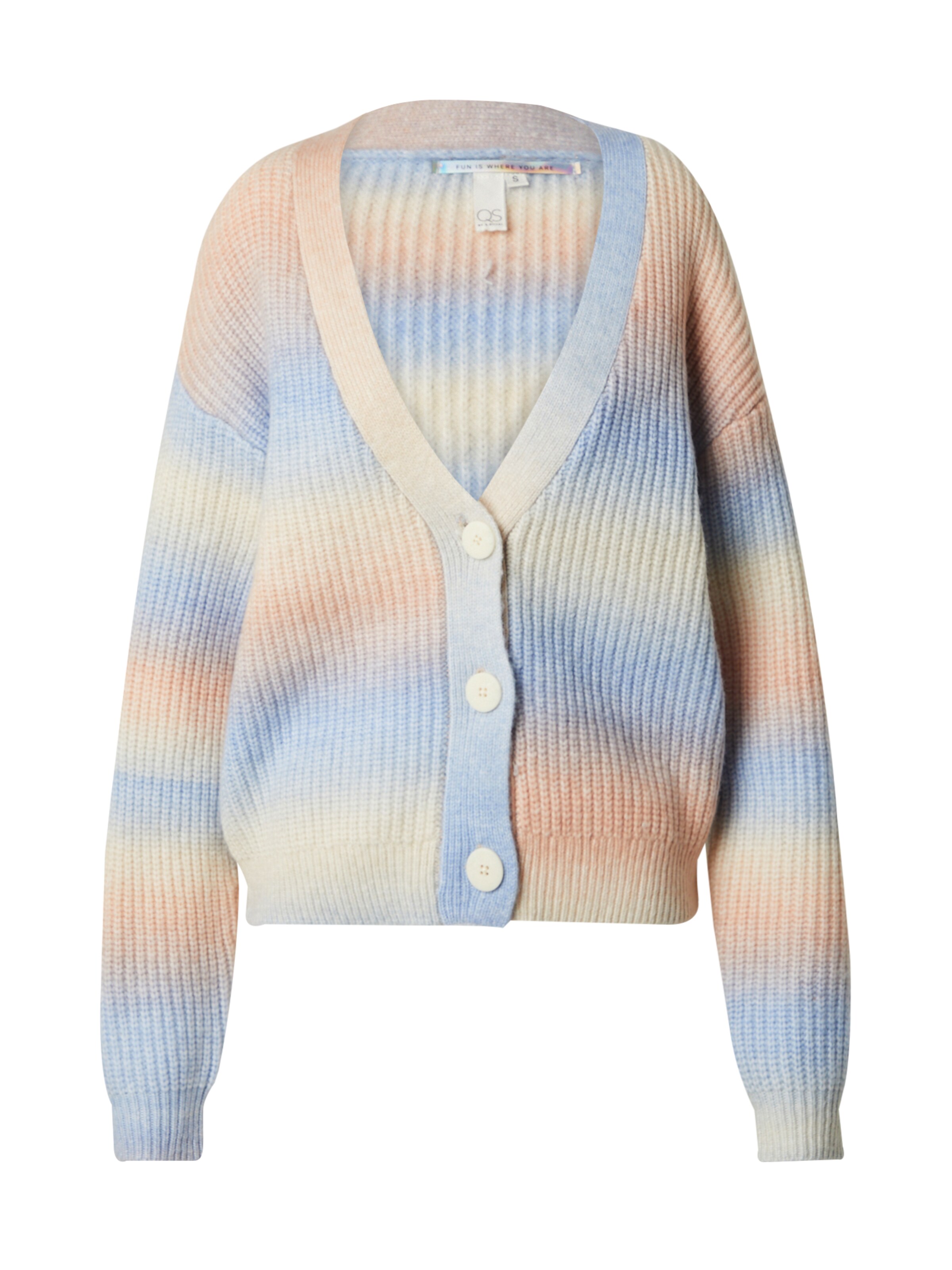 QS Gebreid vest in Blauw: voorkant