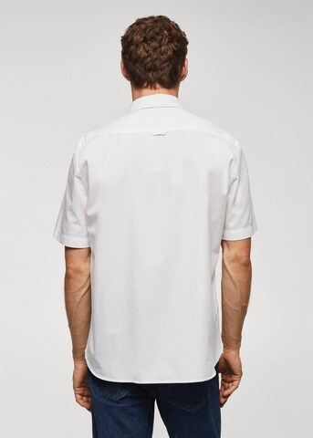 MANGO MAN Regular fit Button Up Shirt 'Ginza' in White