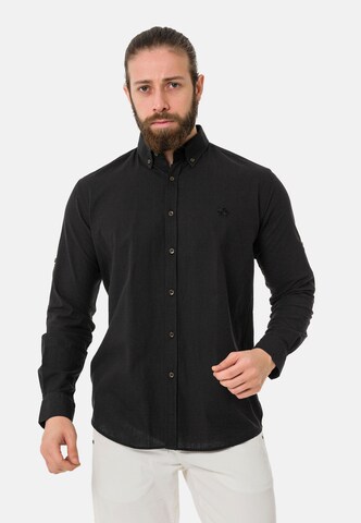 CIPO & BAXX Regular fit Overhemd in Zwart: voorkant