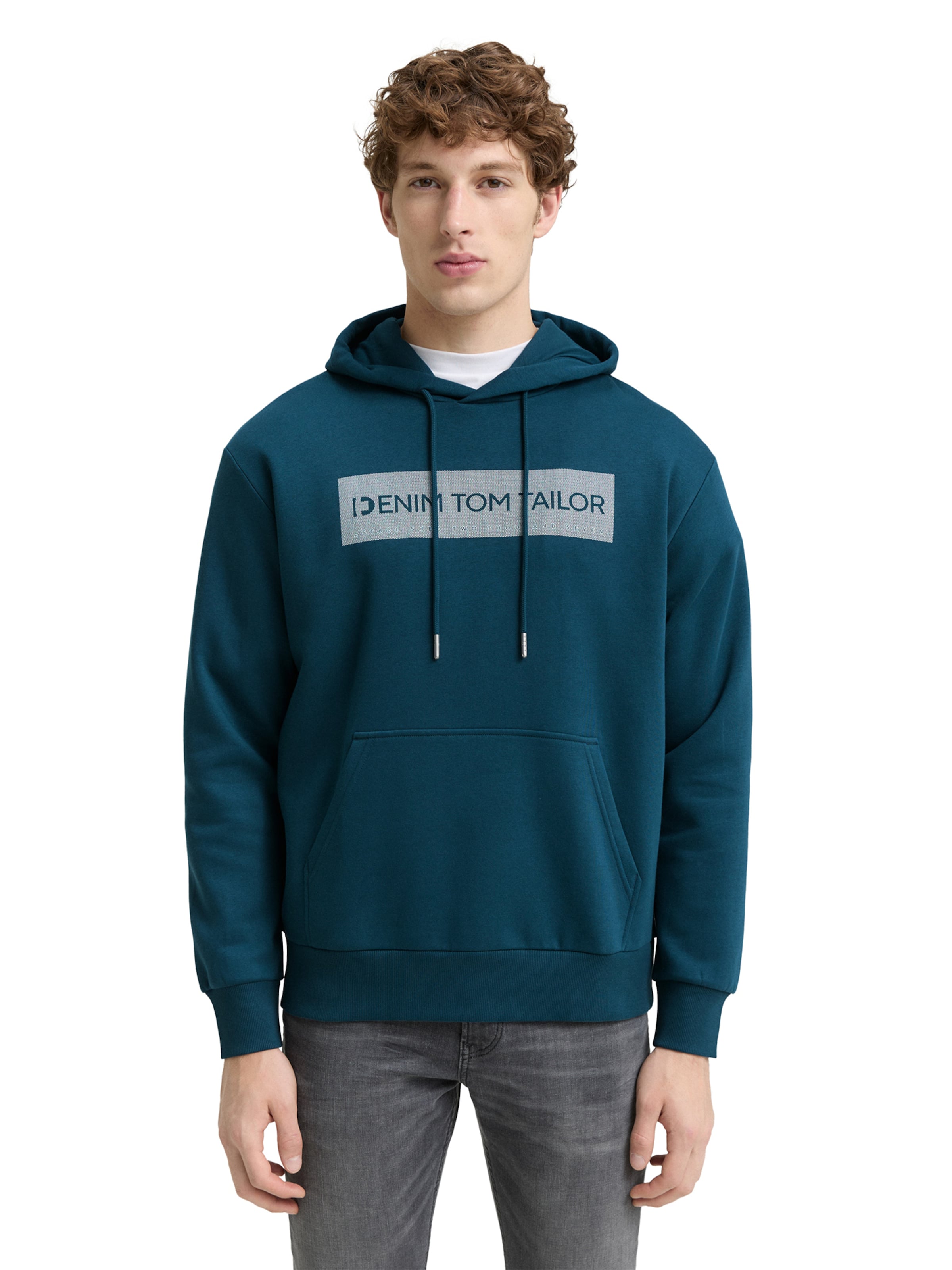 TOM TAILOR DENIM Sweatshirt in Green: front