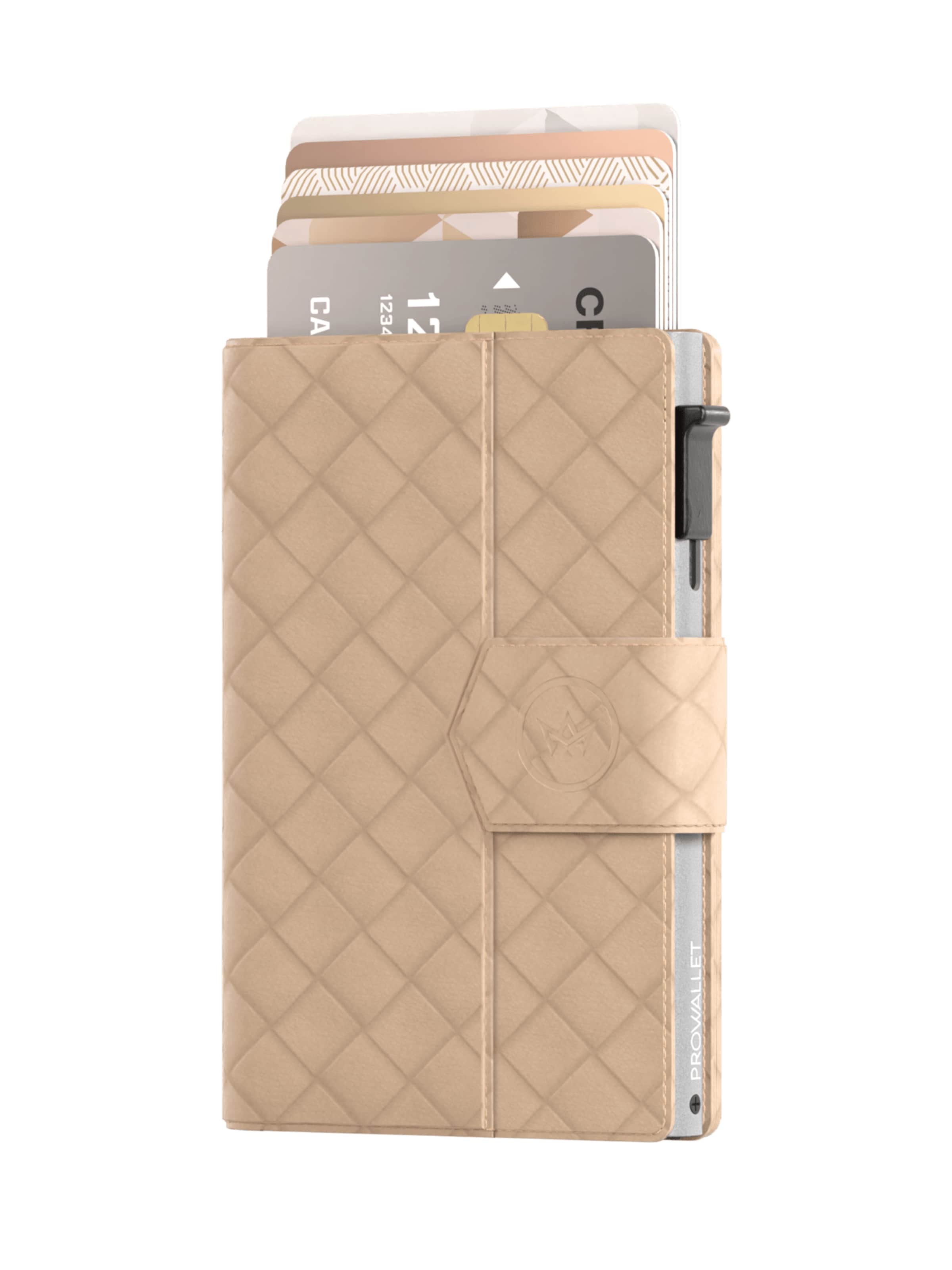 Prowallet Wallet 'Pasjeshouder Plus Woven' in Beige: front