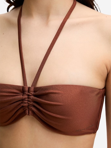 Marc O'Polo Bandeau Bikinitop ' Breezy Leaf ' in Bruin