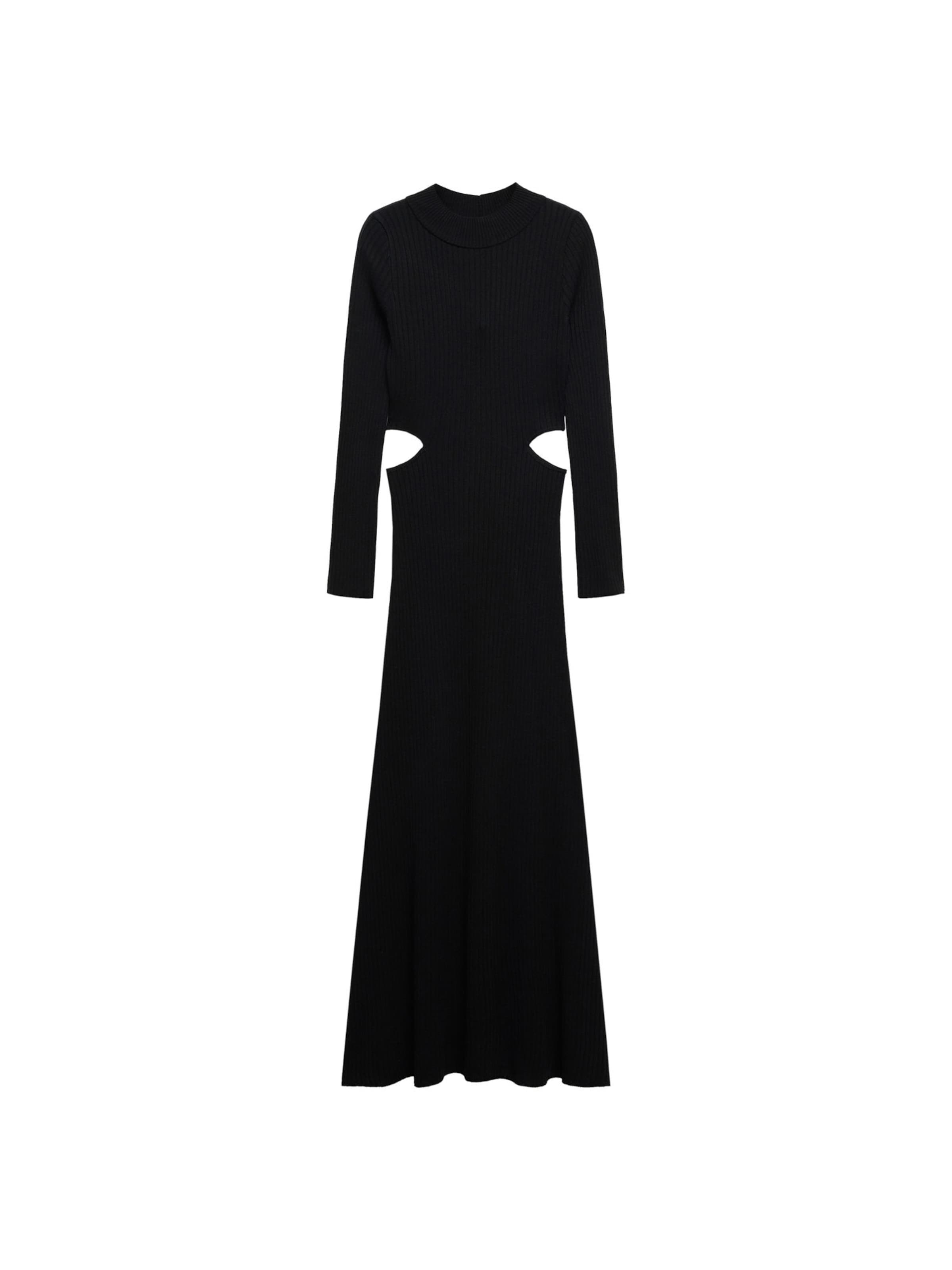 MANGO Плетена рокля 'Night' в черно: отпред