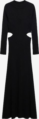 MANGO Stickad klänning 'Night' i svart: framsida