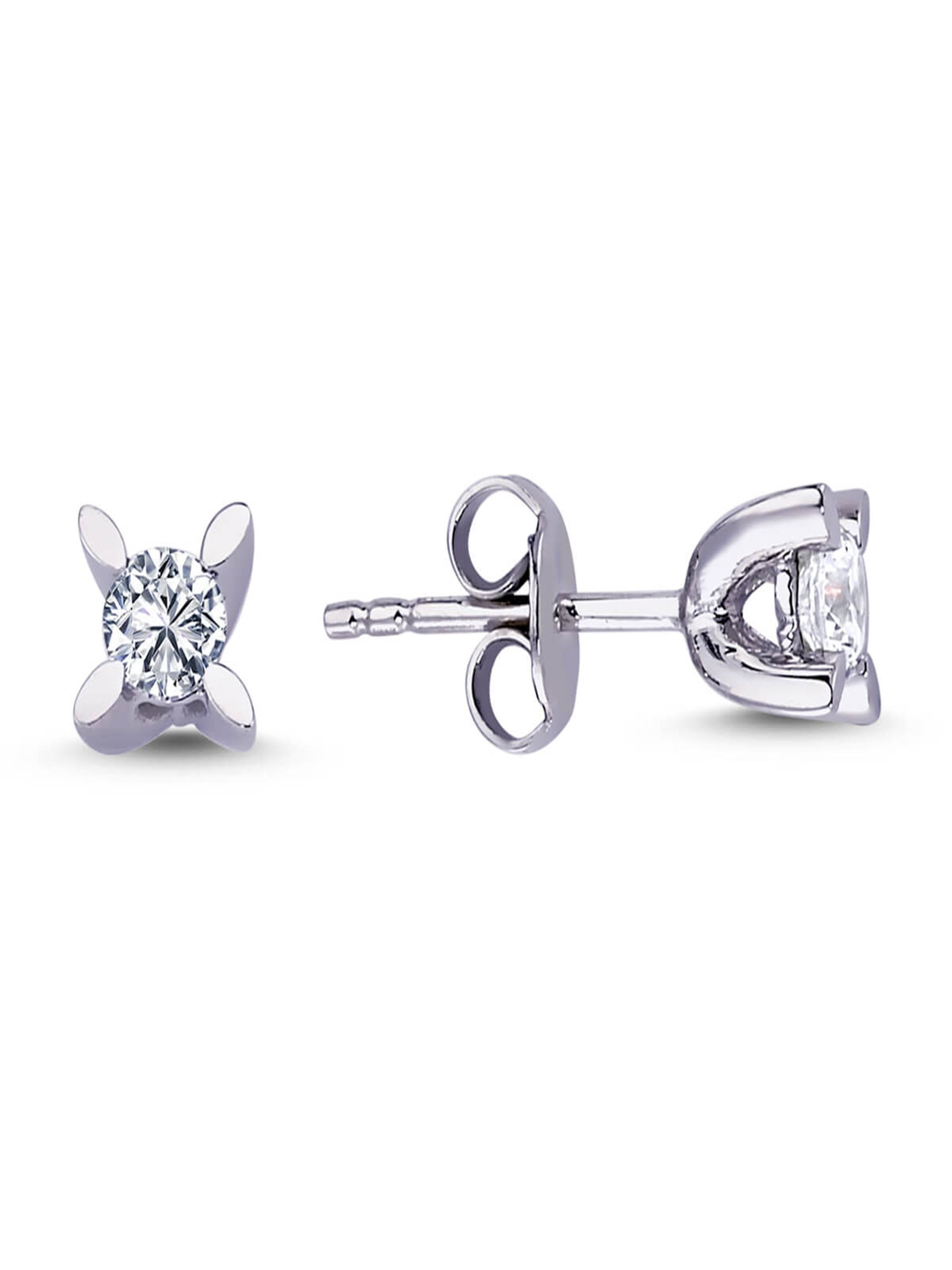 EinStein Diamant Earrings in Silver: front