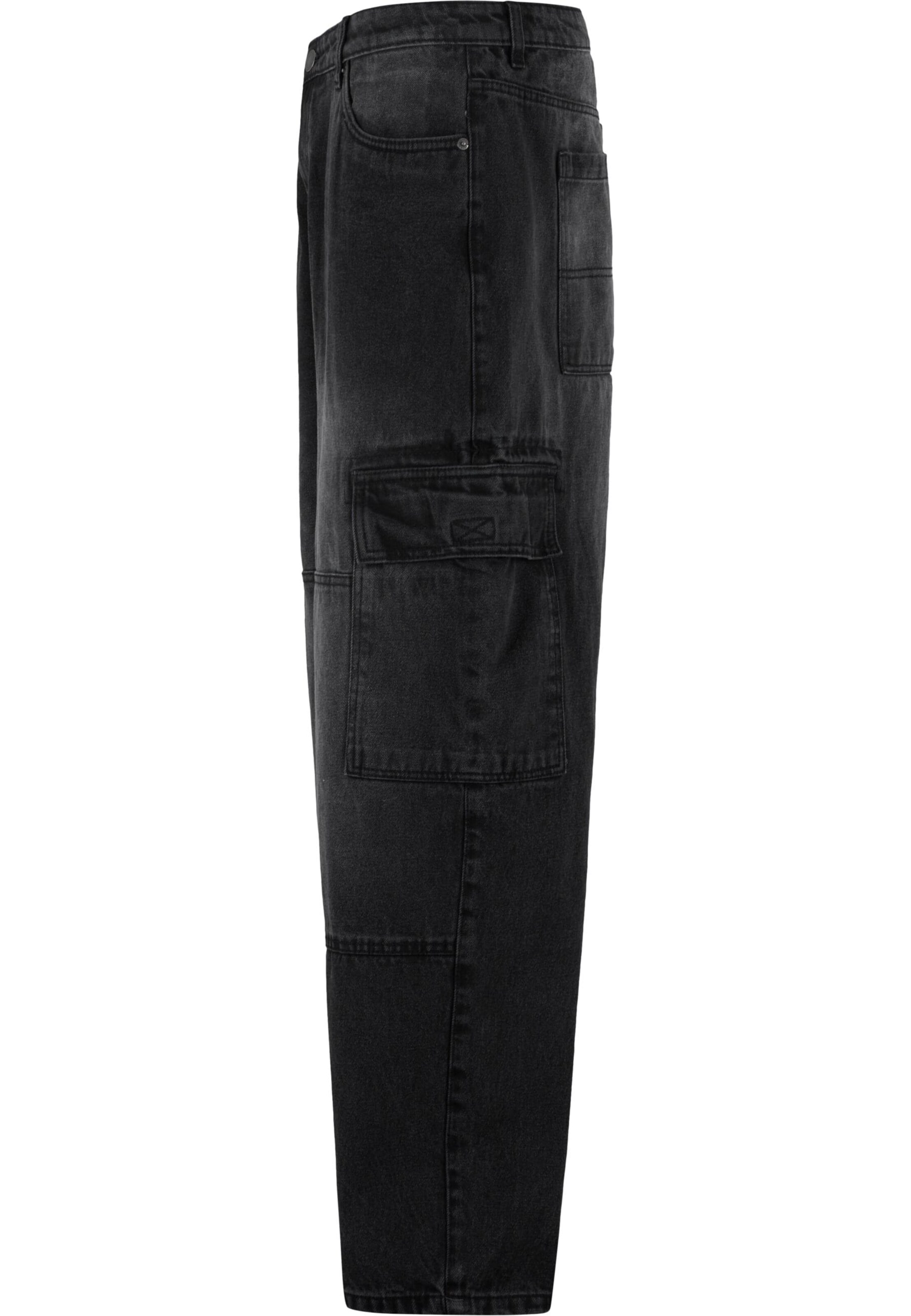 juoda Urban Classics Laisvas Darbinio stiliaus džinsai