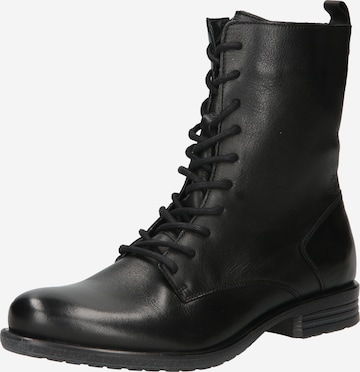Bianco Lace-Up Ankle Boots in Black: front