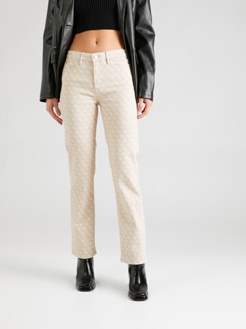 GUESS Regular Broek '1981' in Beige: voorkant