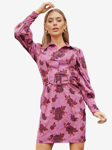Chi Chi London Shirt Dress in Pink: front
