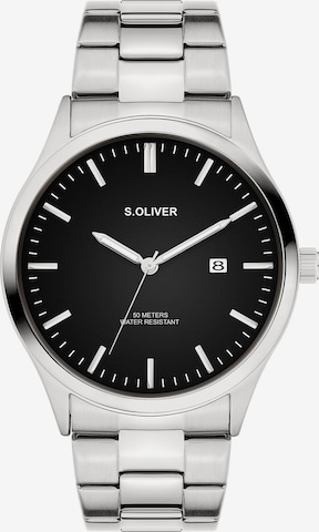 Montre à affichage analogique s.Oliver en argent : devant