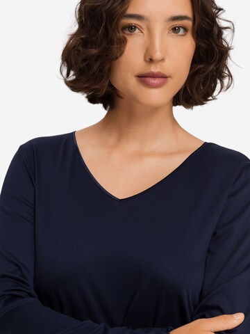 Hanro Nightgown 'Cotton Silk' in Blue