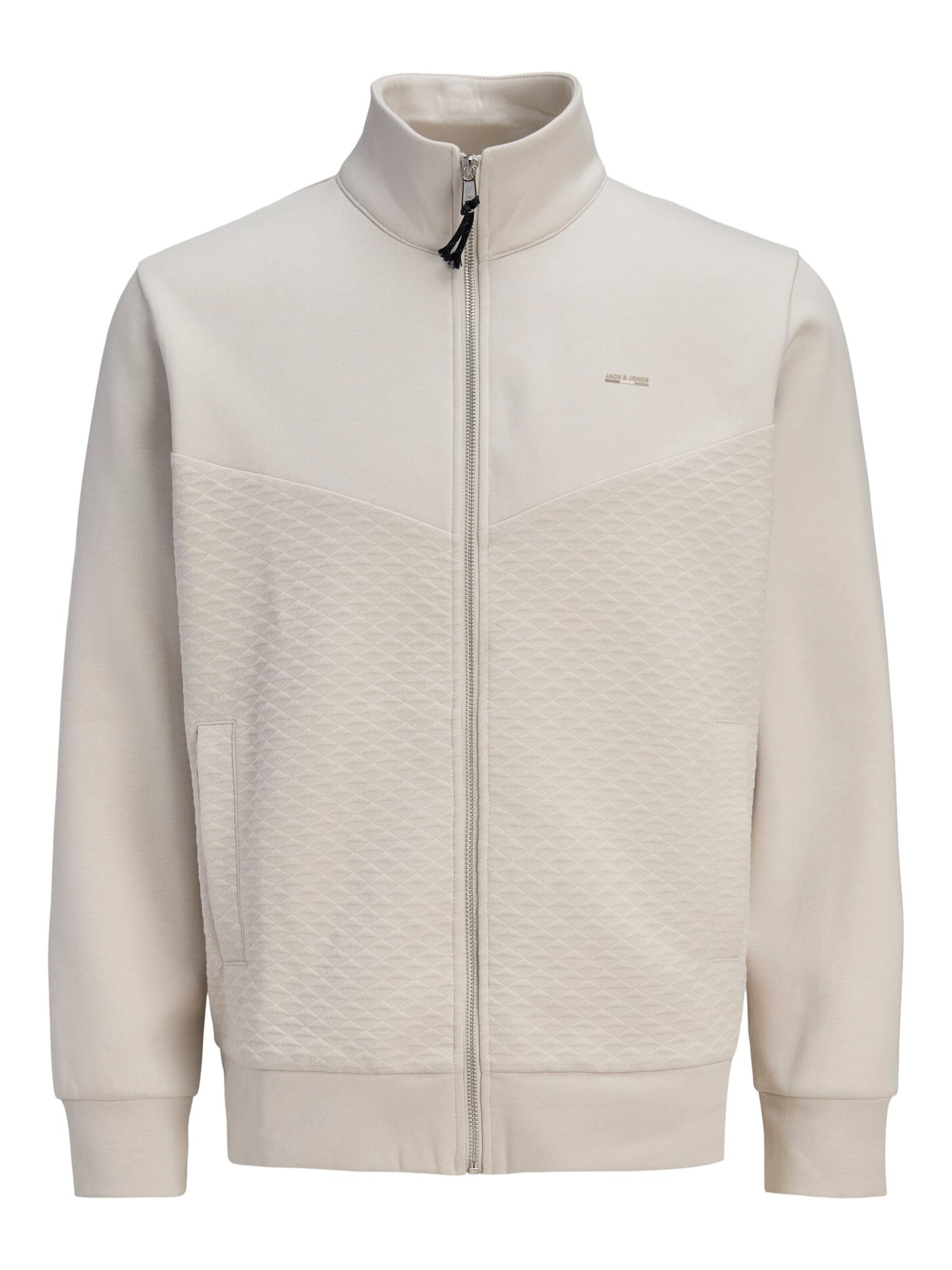 JACK & JONES Sweatvest 'Frankie' in Beige: voorkant