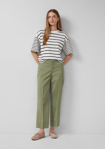 Wide Leg Pantalon à plis s.Oliver en vert