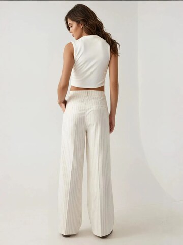 Hiccup Wide leg Pleated Pants in Beige