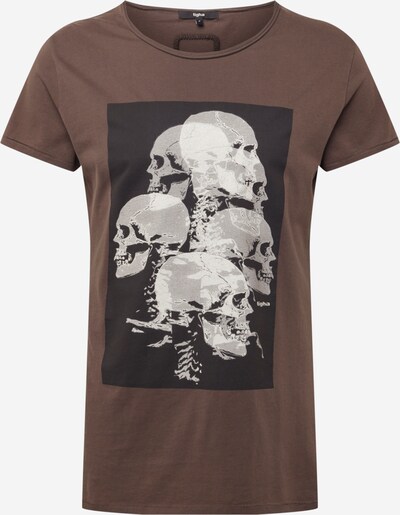 tigha T-Shirt in braun / grau / schwarz / weiß, Produktansicht