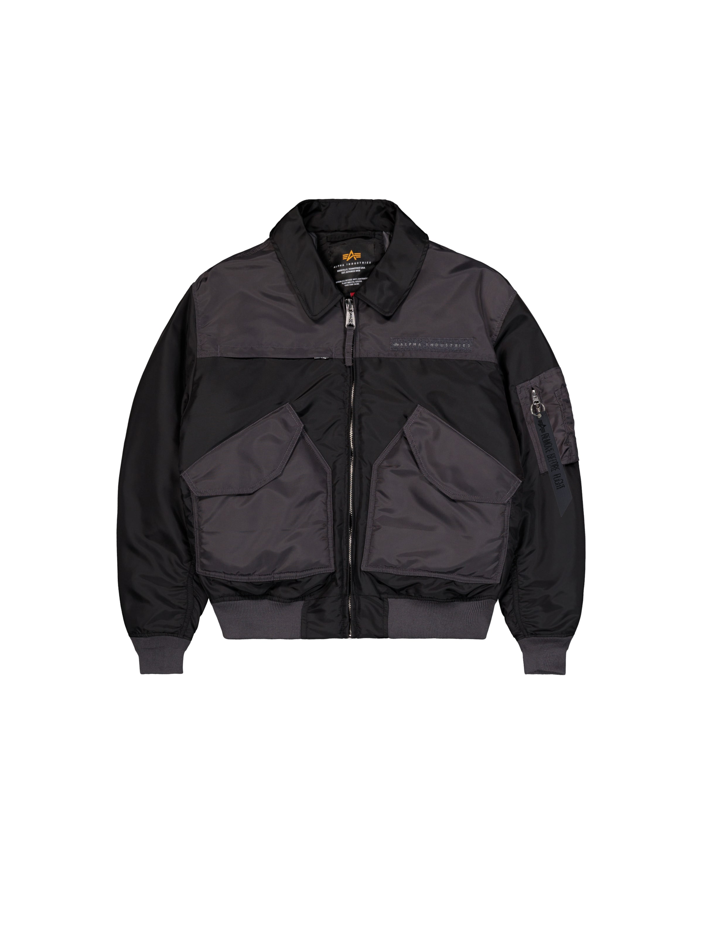 ALPHA INDUSTRIES Between-Season Jacket 'Cwu-45' in Black: front