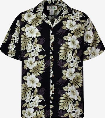 KY's Button Up Shirt 'Batik' in Black: front