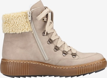 Rieker Lace-Up Ankle Boots in Beige