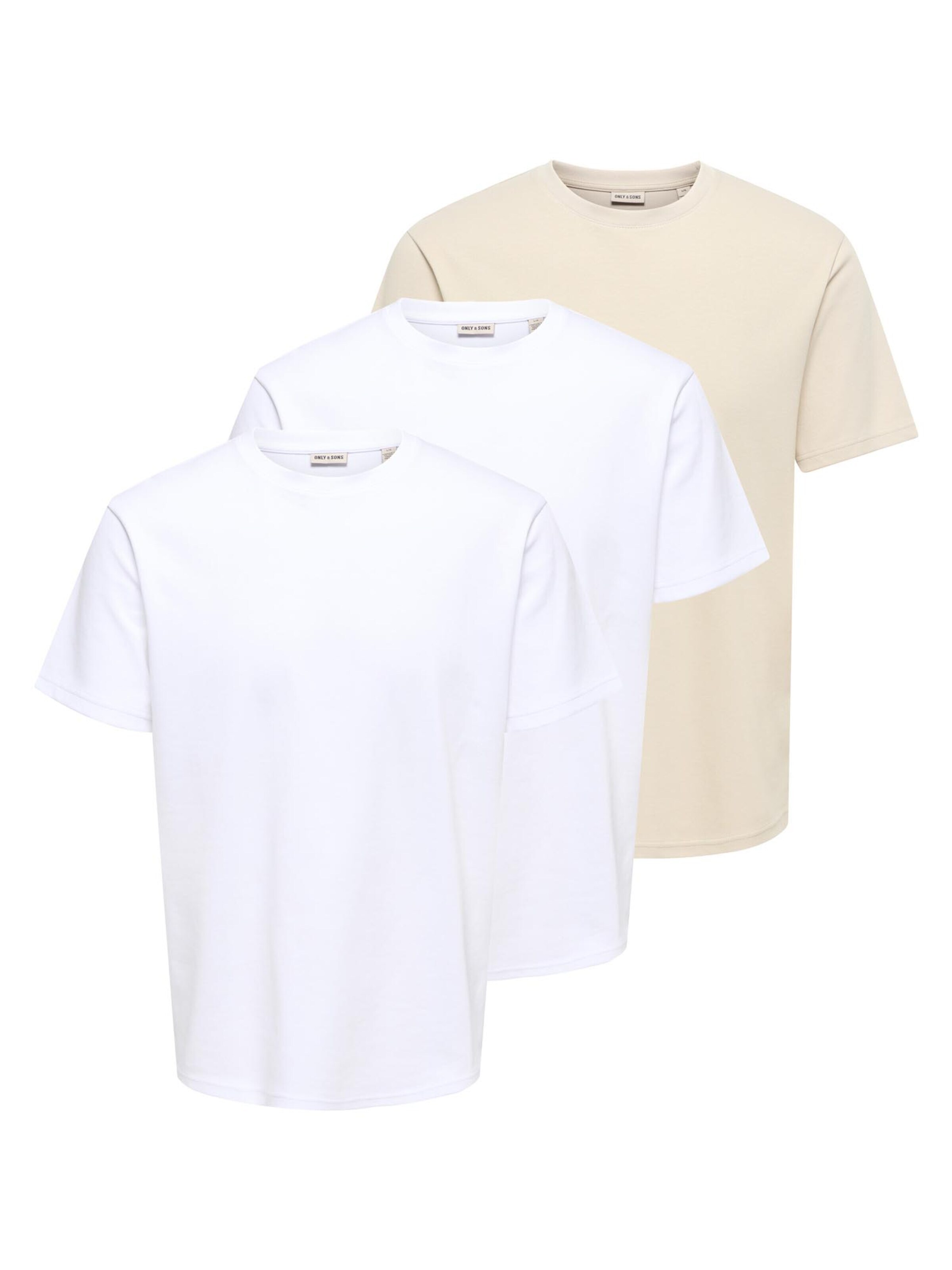 Only & Sons Shirt 'Caspian' in S/Regular in beige / weiß, Produktansicht