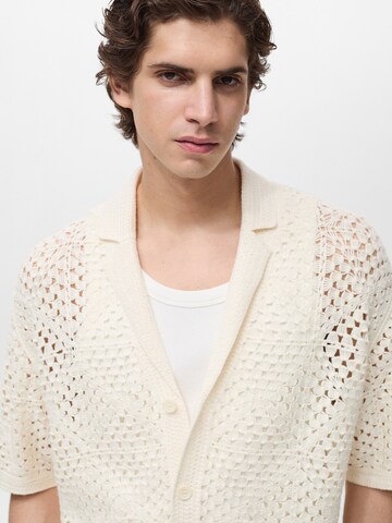 MANGO MAN Comfort fit Button Up Shirt 'CONCHA' in Beige