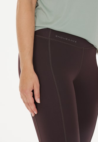 ENDURANCE Skinny Sportbroek 'Thadea' in Bruin