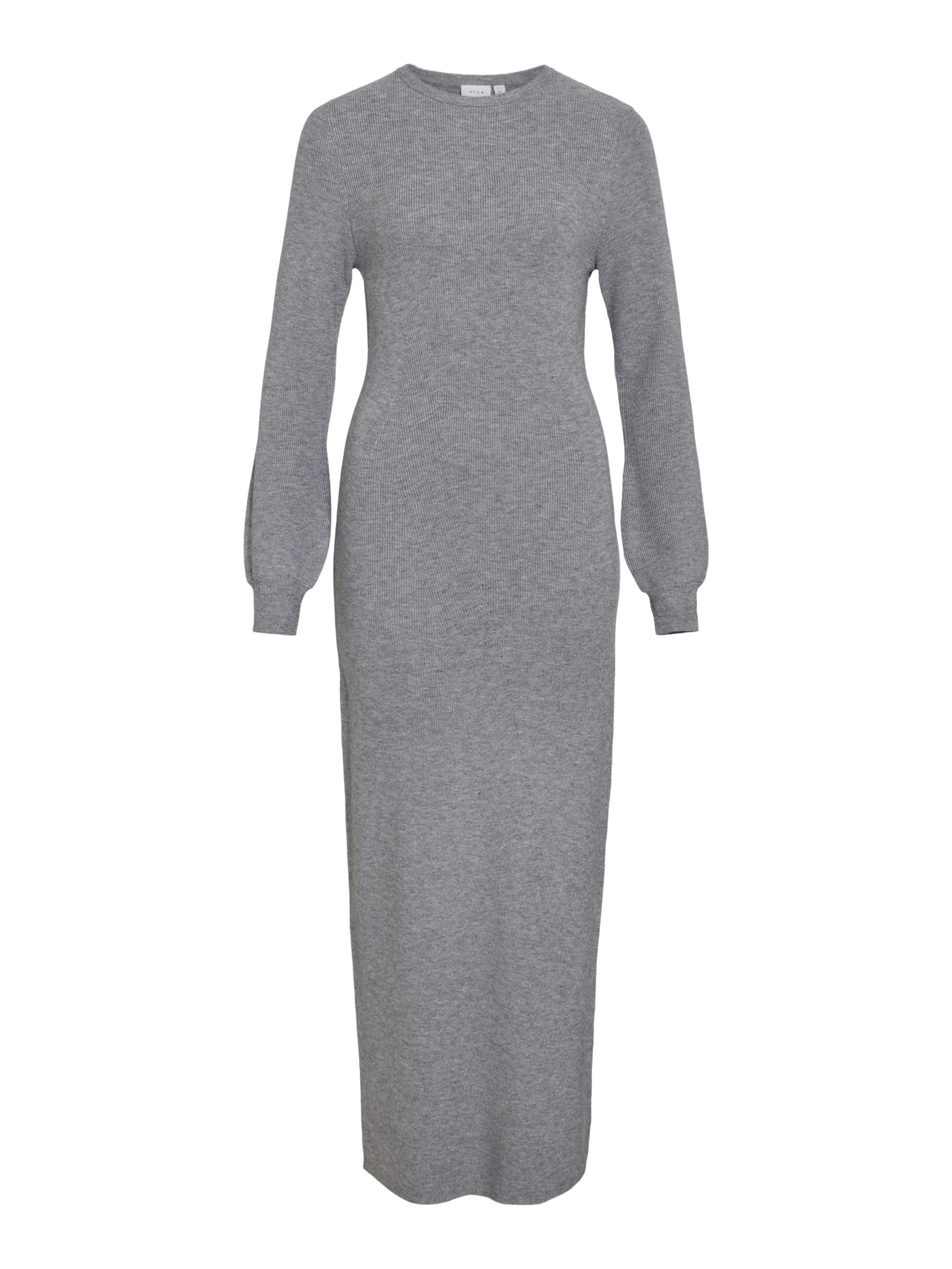 VILA Knit dress in Grey: front