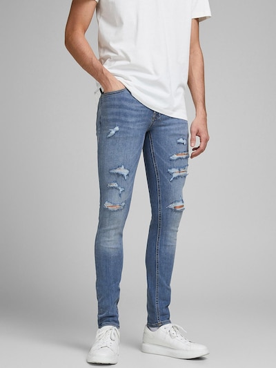 JACK & JONES Kavbojke 'Liam' | moder denim barva, Prikaz modela