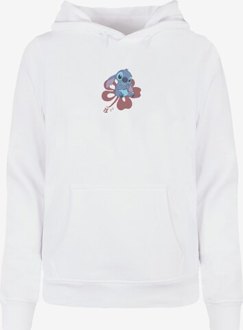 ABSOLUTE CULT Sweatshirt 'Lilo and Stitch - Sitting On Flower' in Weiß: predná strana