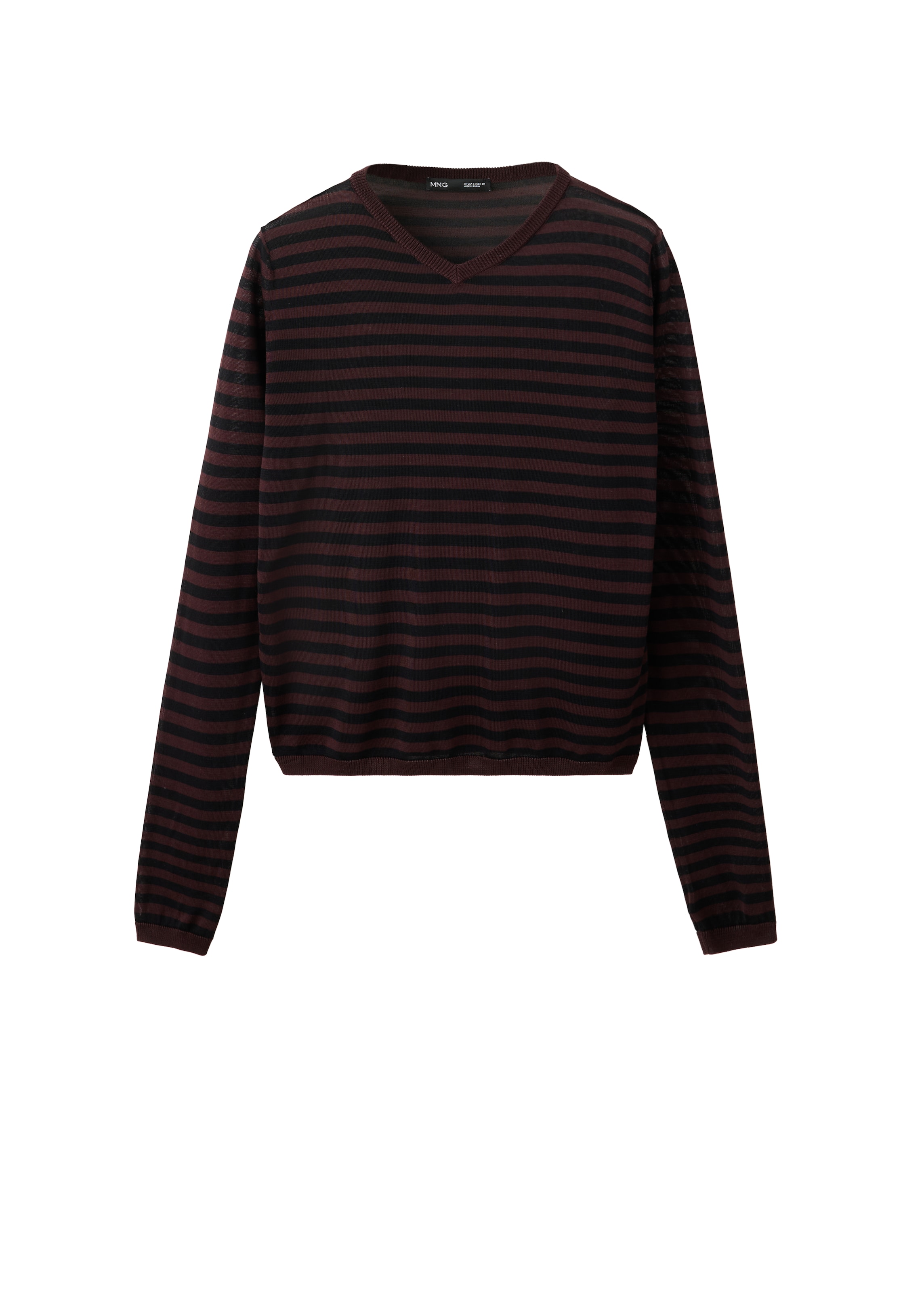 MANGO Pullover 'CARLOS' i XS i carminrød / sort, Produktvisning
