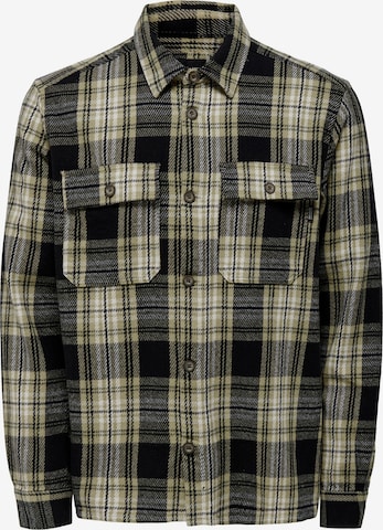 Only & Sons Comfort fit Button Up Shirt 'Scott' in Green: front