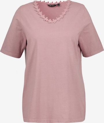 T-shirt Ulla Popken en rose : devant