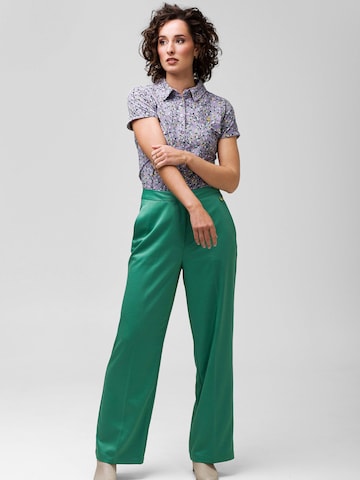 4funkyflavours - Pierna ancha Pantalón de pinzas 'You Will Rise' en verde