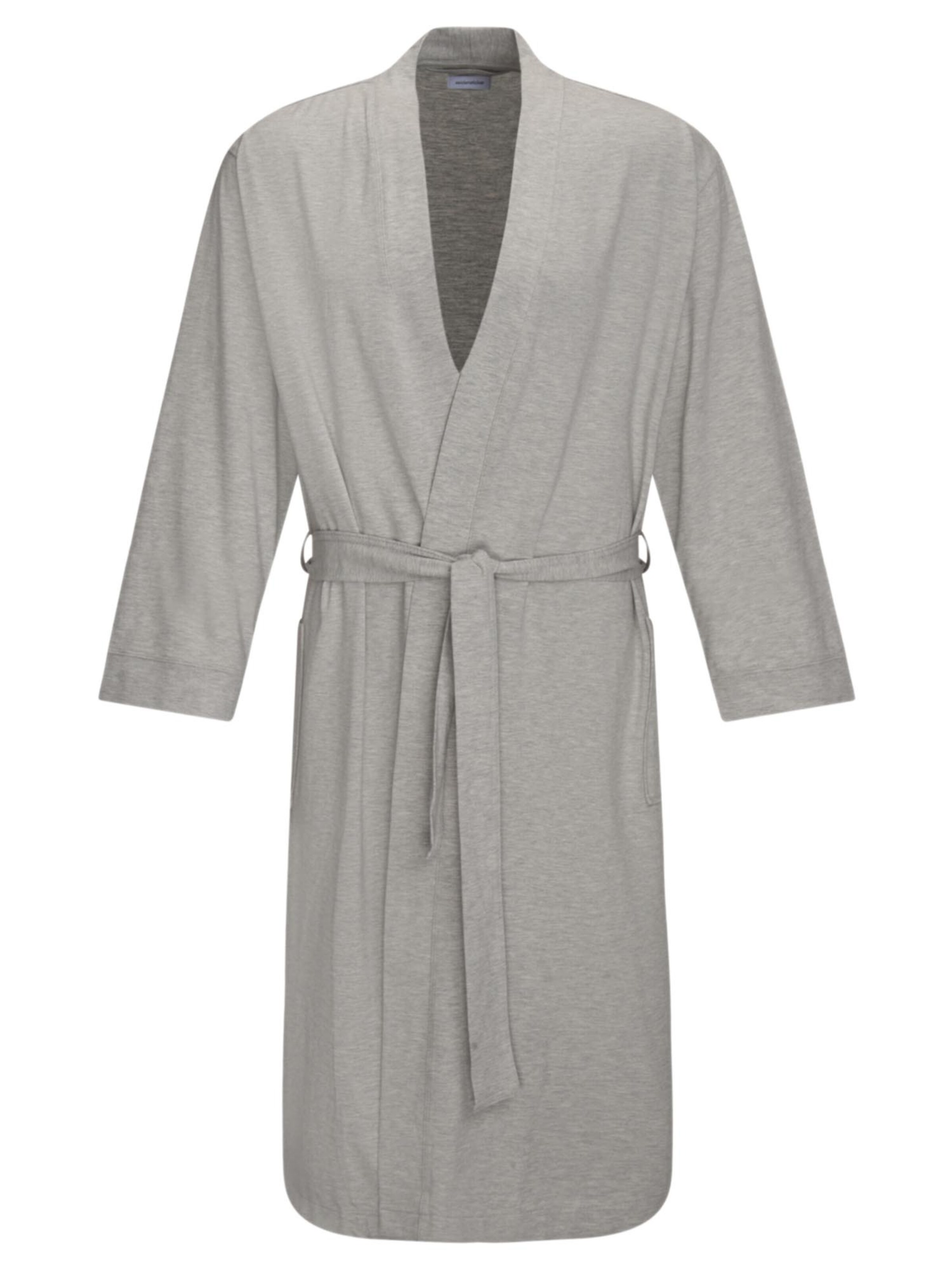 SEIDENSTICKER Long Bathrobe 'Loungewear' in Grey: front