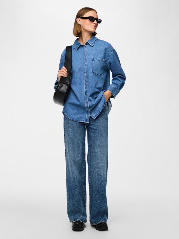 PIECES Blouse 'PCMaisie' in Blue Denim