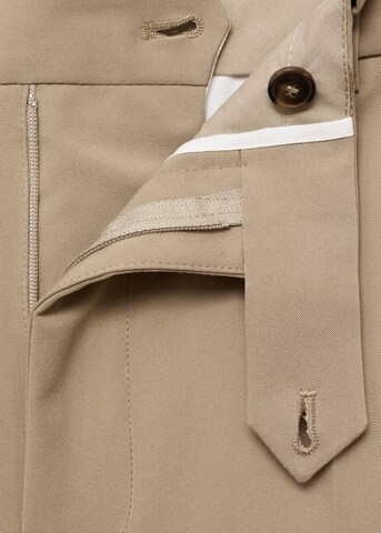 MANGO MAN Slim fit Pleat-Front Pants 'Stanford' in Beige