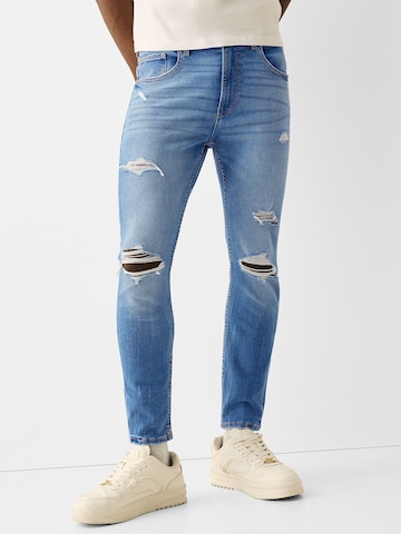 Bershka Slim fit Jeans in Blue: front