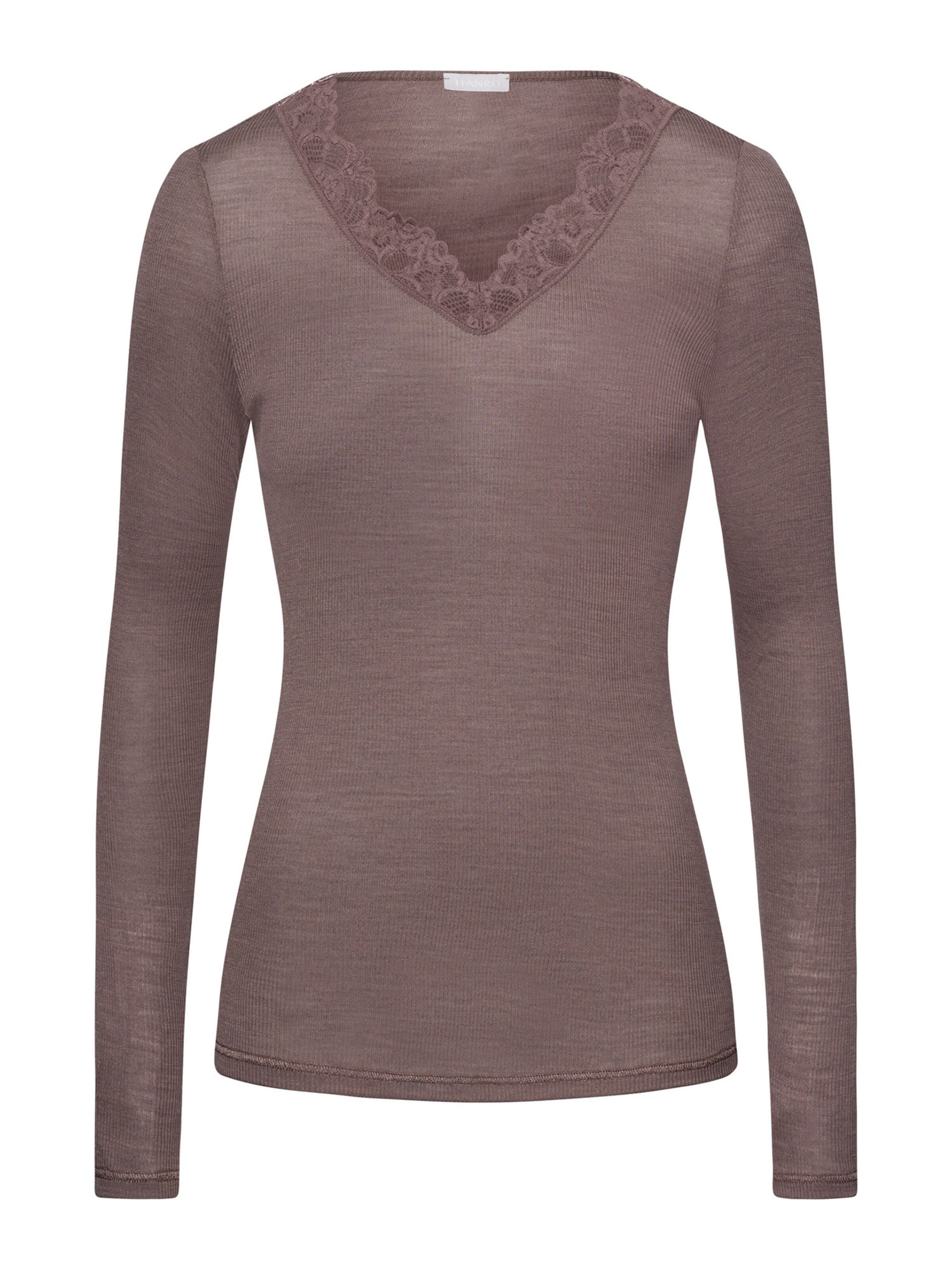 T-shirt Hanro en marron : devant