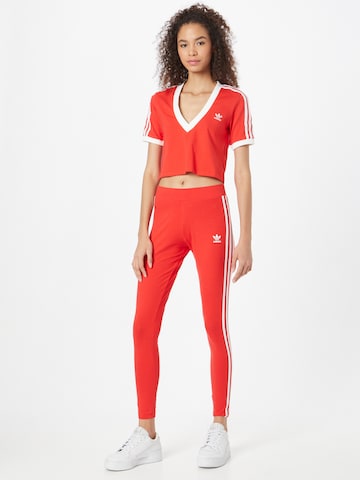 ADIDAS ORIGINALS Skinny Leggings 'Adicolor Classics 3-Stripes' i rød