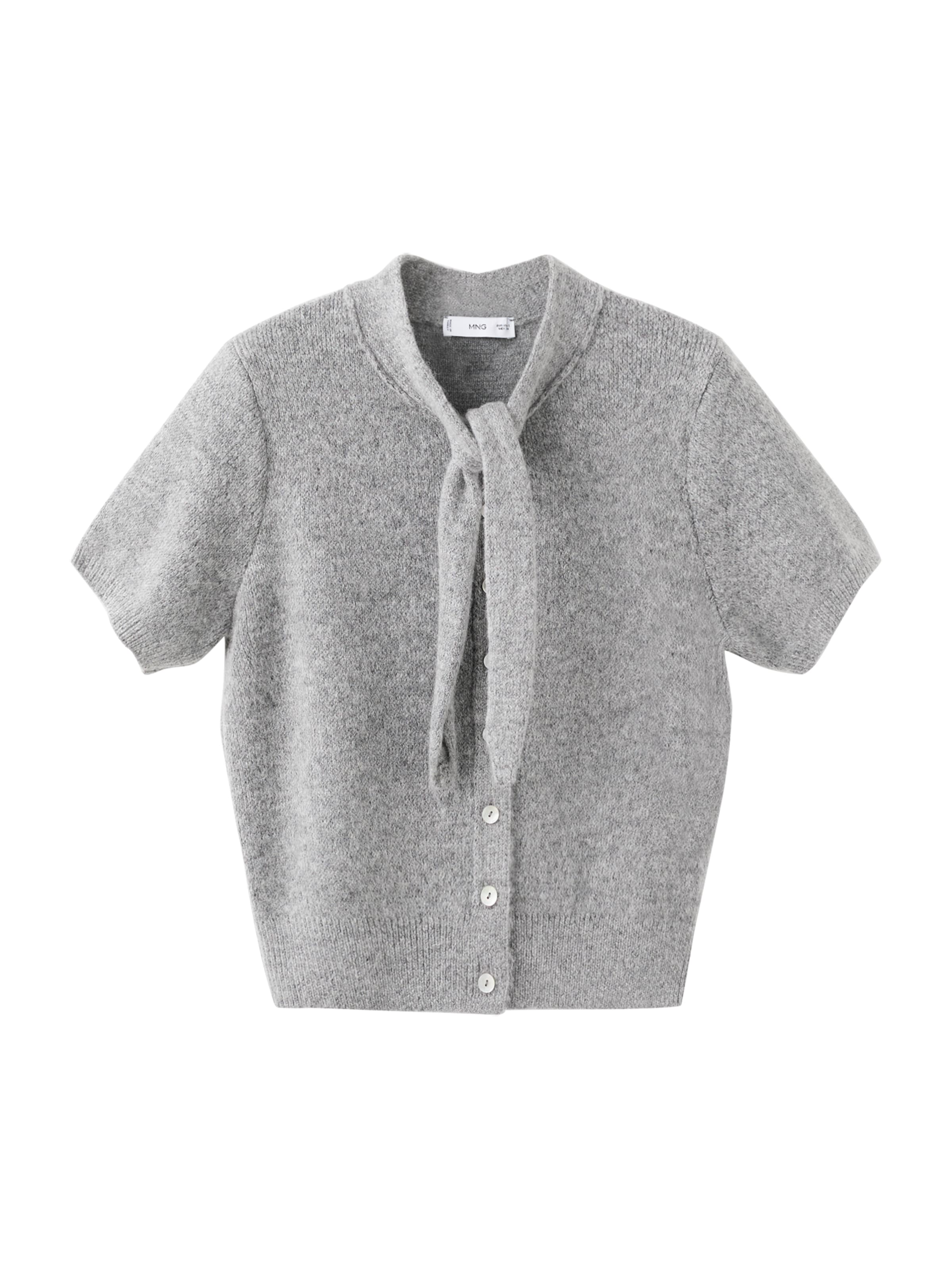 Geacă tricotată &#x27;CORBAT&#x27; de la MANGO pe gri: față